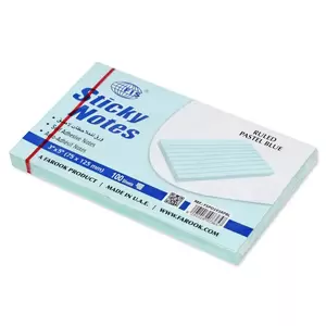 FIS Sticky Note Pad, 3X5 inches, Pack of 12, Ruled Pastel Blue -FSPO3X5RPBL