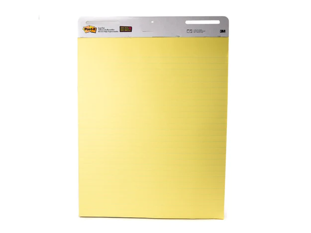 3M Post-It Self-Stick Easel Pad 561, Line Ruled Yellow, 25 x 30 in, 30sheets-pad