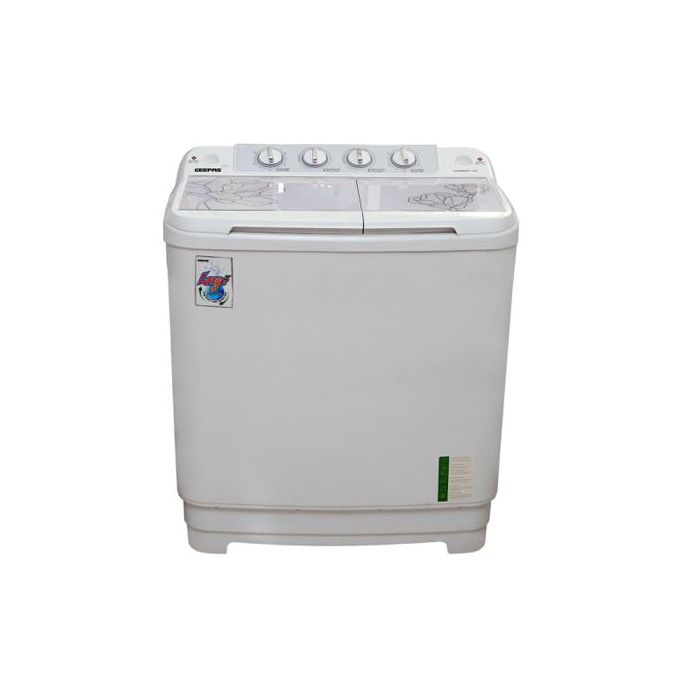 Geepas Semi-Automatic Washing Machine - 2 IN 1 Mini Compact Twin Tub Washing Machine 9.2 Kg Washer & 7 Kg Spinner Combo With Timer Control, Drain Hose, Inlet Water Hose