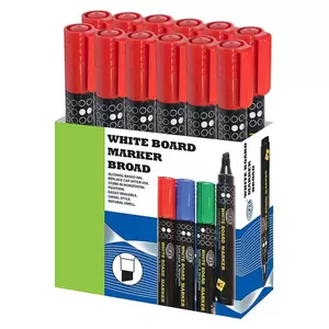 Fis White Board Markers Broad - 12 Pieces (red) - FSMKWB04RE
