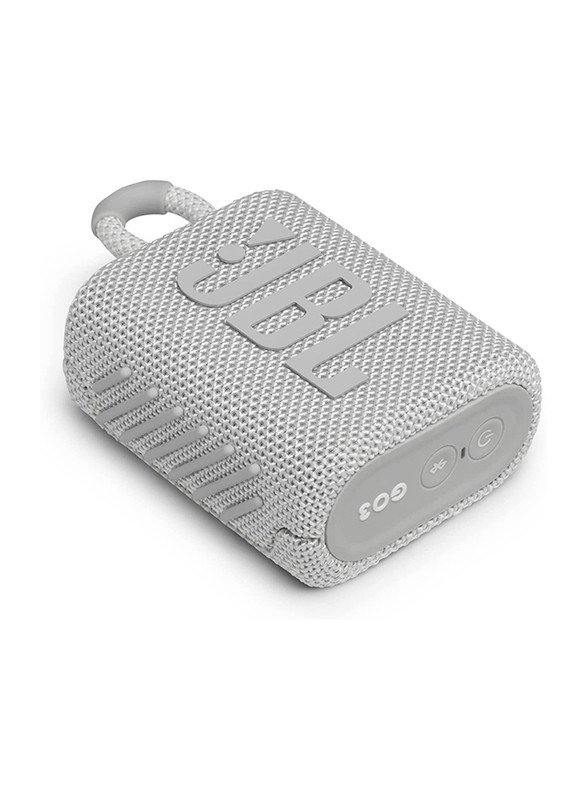 JBL GO 3 Portable Waterproof Wireless Speaker - White