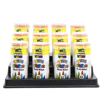 Nova Color Crayons Set Of 12 Tube(Blue,Green,Yellow,Red,Brown,Light Green,Light Blue,Purple, Orange,Black, Pink And Light Brown) -KRCRNC-2115