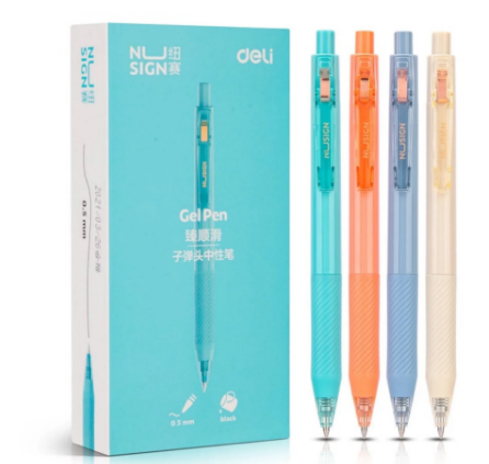 12 PCs/box NS568 Gel Pen Press Bullet 0.5mm Black Full Needle Kawaii Stationery Writing Pen