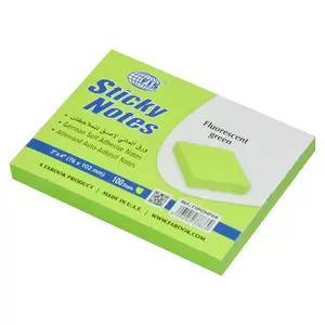 FIS Sticky Note, Fluorescent Green Colours, Size 3 x 4 Inch, 100 Sheets, Quantity per Pack 12 - FSPO34FGR