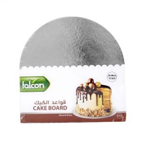Falcon Cake Board 12″ Round Silver – 5 Pieces