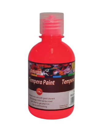 Artmate Tempera Fluorescent (Red), 250 Ml
