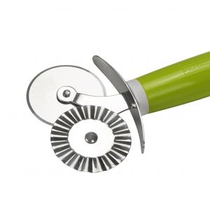 Royalford Double Pizza Cutter With Handle - Stainless Steel - Green