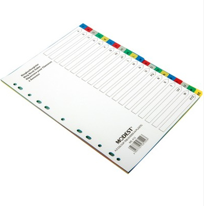 Modest DIVIDER A-Z Tab PVC colour with print