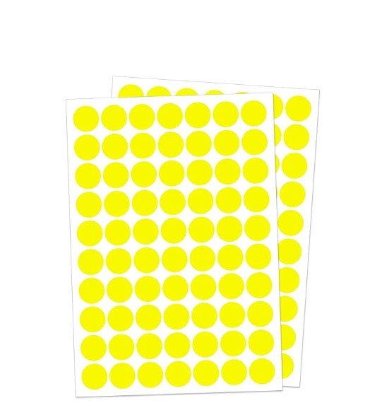 Round Labels 10mm Diameter Yellow (960 - Piece)