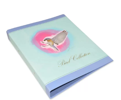 Pack of 48 Birds Printed A4 2-O Ring Binder Blue/Pink/Green