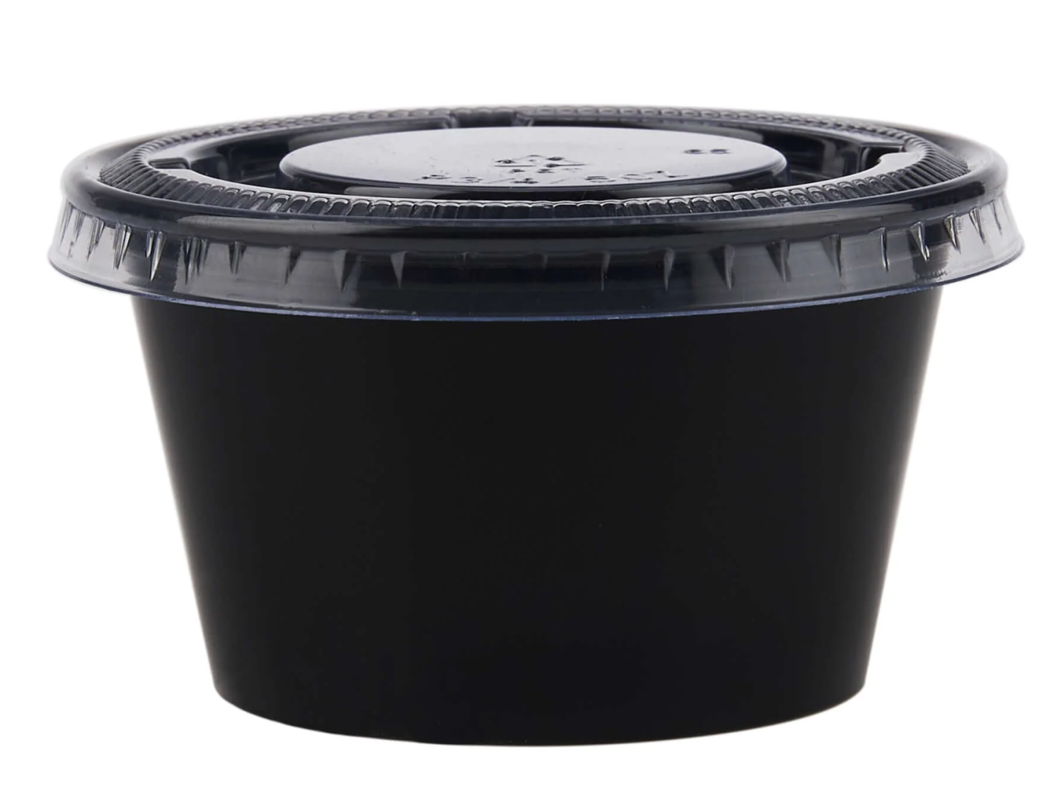 PP Black Base Portion Cup with Lid 2500 Pieces