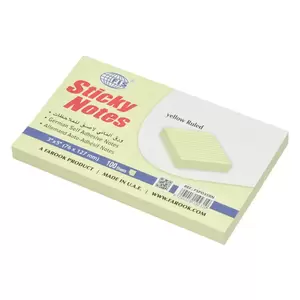 FIS Sticky Note, Colour Yellow with Ruling, Size 3 x 5 Inch, 100 Sheets, Quantity per Pack 12 - FSPO35RN