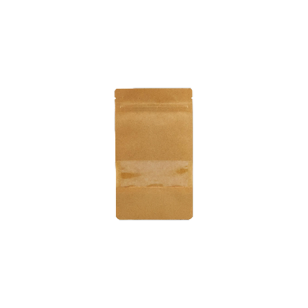 Kraft Resealable Paper Bag With Window 12x20x4 Cm 50 Pieces