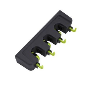 Royalford 3 Holes 4Hook Mop Holder - Plastic - Multicolor - 4 Hooks