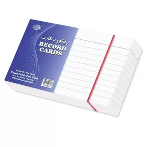 100-Cards FIS Ruled Record Card White 240 gsm, 8 x 5 inch - FSIC85