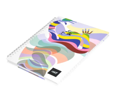 LIGHT Pack of 5 Spiral Hard Cover Notebook, Single Line, 9X7 Inches (22.86 X 20.32 CM) 100 Sheets -LINBS971702