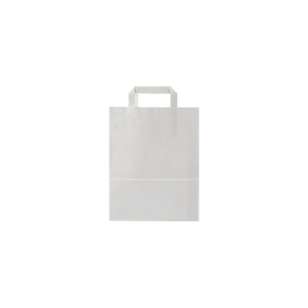 White Flat Handle Paper Bag 24x12x31 Cm 250Pieces