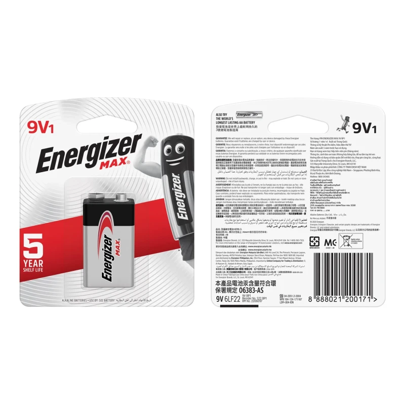 Energizer Max 9V Battery, 9V1