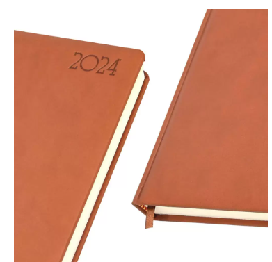 FIS A4 Diary 2024 (English) Brown - FSDI45E24BR