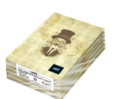 Light Hard Cover Notebook, Pack of 5 Pieces, Single Line, 9x7 Inch,100 Sheets - LINB971808