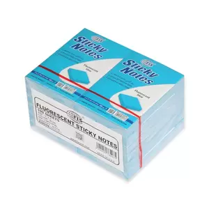 FIS Sticky Note Pad,, 3X2 inches, Pack of 12, Fluorescent Blue, 100 Sheets -FSPO32FBL