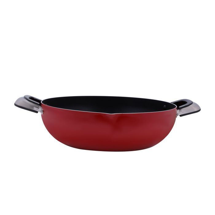 Royalford RF325WP30 Aluminium Wok Pan 30 CM - Portable Heat Resistant Handle Induction Safe Frying Pan With Durable Non-Stick Granite Coating With CD Bottom - Frypan | Cookware Casserole Pan