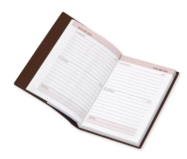 Fis 2024 Pocket Diary English With Pvc Soft Cover Brown -FSDI09E24BR