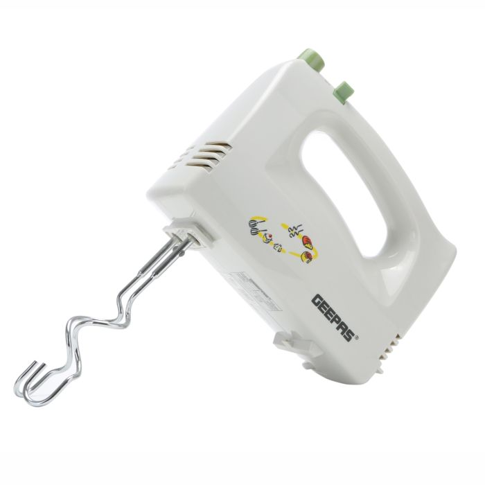 Geepas GHM2001 160W Hand Mixer - Professional Electric Handheld Mixer For Baking - 5 Speed Function, Includes Stainless Steel Beaters & Dough Hooks, Eject Button