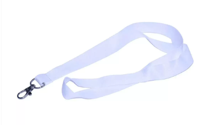 10-Piece FIS Flat Lanyard White with Metal Hook 2X90cm - FSNA01-2CM/10