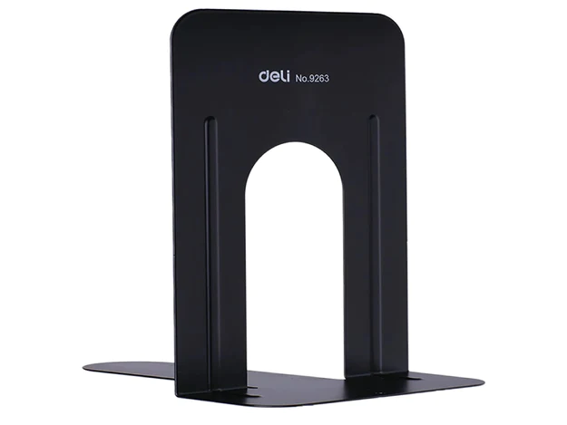 Deli 9263 Metal Book Ends, 9 inches, 51x32.5x21cm, 2pcs/set, Black