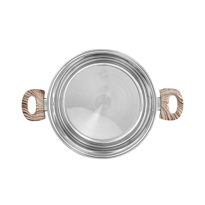 Royalford RF8552 32cm Stainless Steel Casserole With Glass Lid - Durable, High-Quality Steel Construction | Non-Stick Dish For Gas, Induction & Ceramic Hobs | Tempered Glass Lid