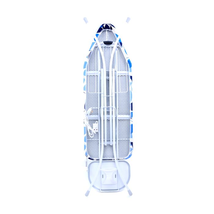 Ironing Board With Steam Iron Rest, RF1965IB | Heat Resistant | Contemporary Lightweight Iron Board With Adjustable Height And Lock System (White & Blue)