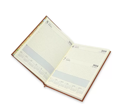FIS A4 Diary 2024 English (Saturday & Sunday Combined) Brown - FSDI48EP24BR