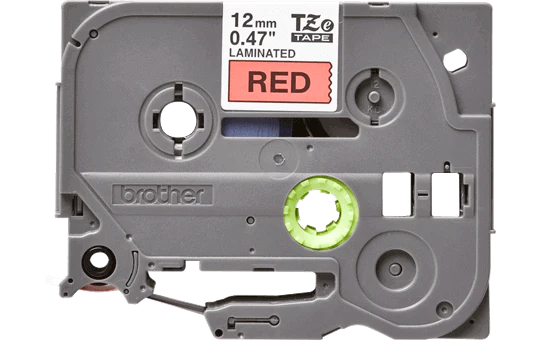 Brother P-touch 12mm TZ-431 Laminated Tape, 8 m, Black on Red