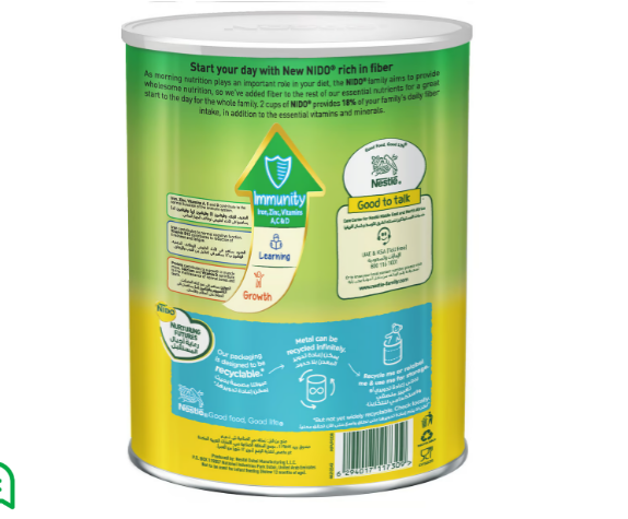 Nestle Nido Fortified Milk Powder Rich In Fiber 900 g