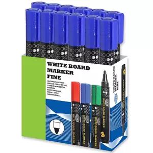 Fis White Board Markers Fine - 12 Pieces (blue) - FSMKWF04BL