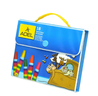 Adel Oil Pastel Hexagonal, Pack of 18 Colors with PVC Free Case - ALCR4281818000
