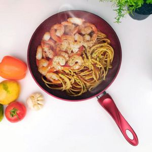 Royalford Frypan With Durable Granite Coating - Aluminium - Red - RF10261-RD