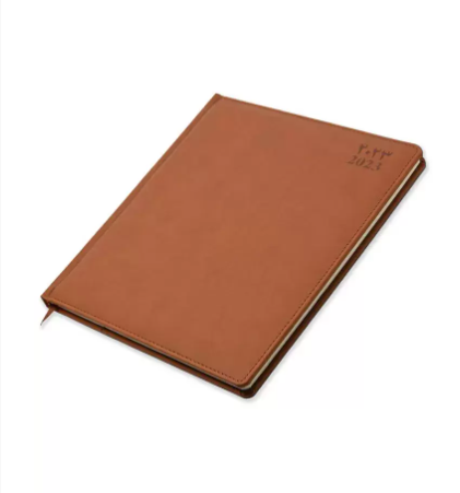 FIS 2023 Executive Diary (Arabic/English/French) Italian PU 1-Side Padded Sewn Cover Brown - FSDI89AEFPU23BR