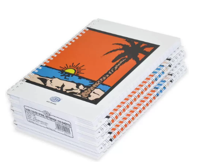 5-Piece FIS Spiral Hard Cover Notebook Single Line A5, 100-Sheets - FSNBSA51901
