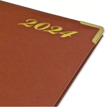 FIS A5 Diary 2024 English (1-Week at a glance) Brown - FSDI78E24BR