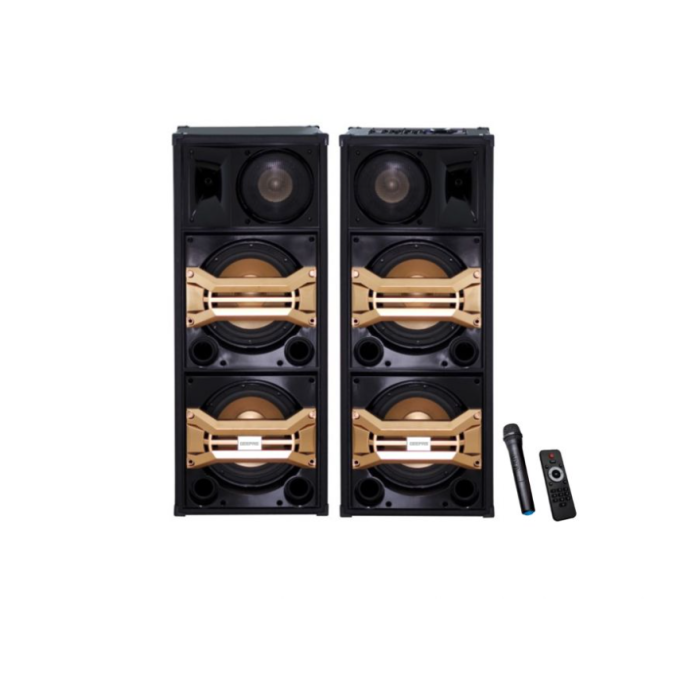 Hi-Fi Speaker System, Remote Control , GMS8517 | USB/SD/FM/BT, And MIC/AUX Input | 80000W PMPO | RGB Light On Woofer Grill | LED Light On The Treble