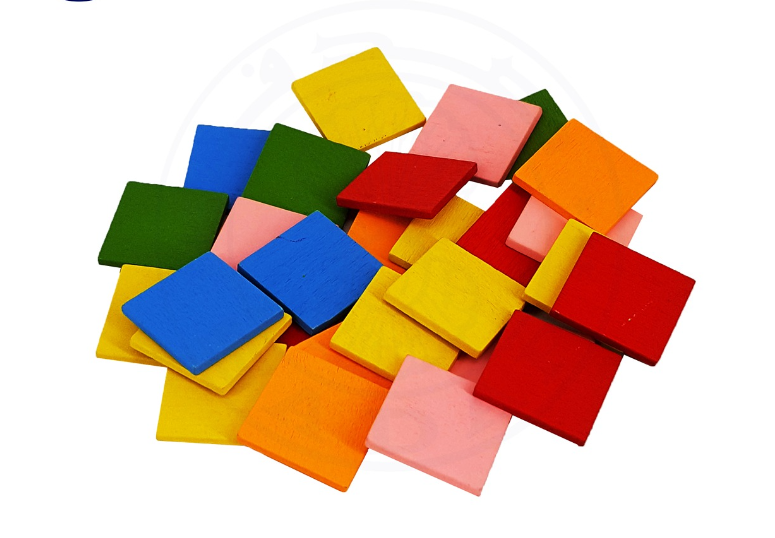 SADAF ART & CRAFT SQUARE WOODEN 2.5CM COLOUR 2.5X2.5R PD-54