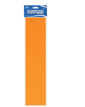 Pack of 12 Pieces Fluorescent Crepe Paper Light Orange