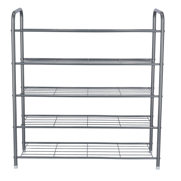 Royalford 5 Tier Metal Shoe Rack - Portable Light Weight Shoe Storage Organizer Unit Entryway Shelf Stackable Cabinet | Flat Shelves, Large Stackable | Perfect For Bedroom, Closet, Entryway, Dorm Room
