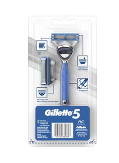 Aqua-Grip, Razor With Cartridges, Blue