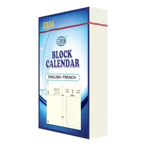 FIS 2024 Block Calendar, English & French, 1 Day Per Sheet , 70 GSM Ivory Paper - FSBCIVEF24