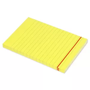 FIS Sticky Note Pad, 4X6 inches, Pack of 6, Ruled Neon Yellow -FSPO4X6RNYL