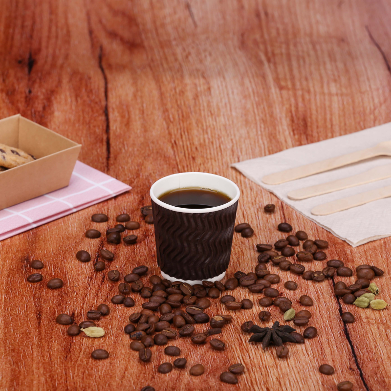 4 Oz Dark Brown Zig Zag Ripple Paper Cups 1000 Pieces