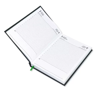 Fis 2024 A5 Diary,Vinyl, (Arabic/English) Hard Cover Green -FSDI21AE24GR